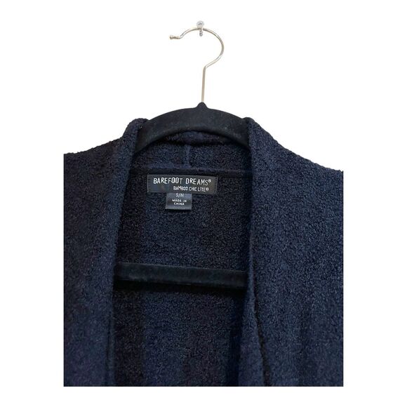 BAREFOOT DREAMS Black CozyChic Lite Island Wrap Cardigan Style 436 Open S/M D26 - Picture 4 of 7